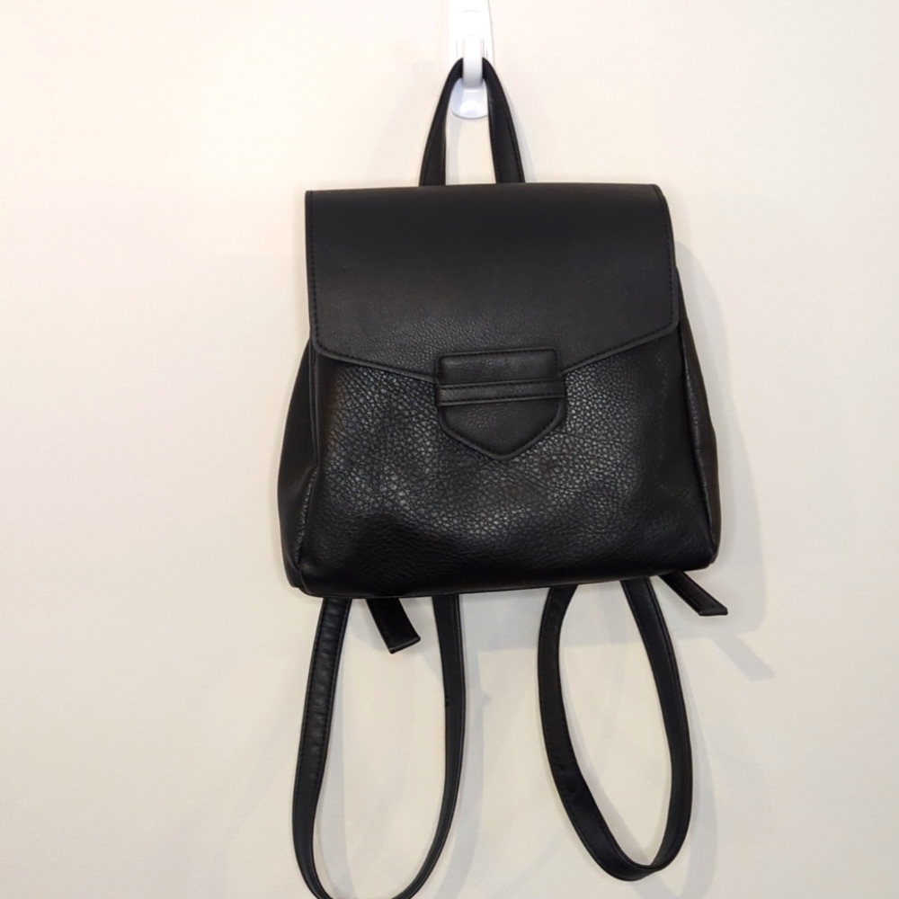 Mini Leather Backpack Black